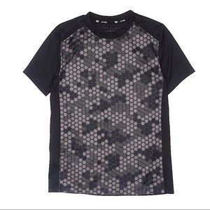 TEK GEAR DryTek Gray Black Active Tshirt Geometric Pattern Sports Youth …